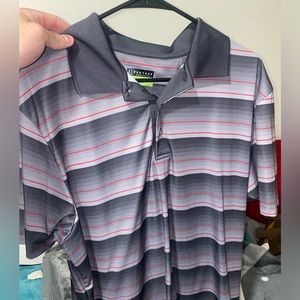 PGA tour golf polo red grey